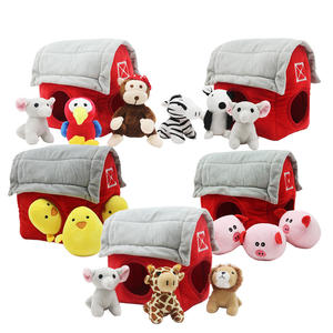 LOGO del MARCHIO Farcito Molle Della Peluche Scoiattolo Gatto Pet Chew Giocattolo Con Stridulo divertente Hide And Seek Divertente 4 Pacco Cane Corda Resistente Toy Set - Product Image 2