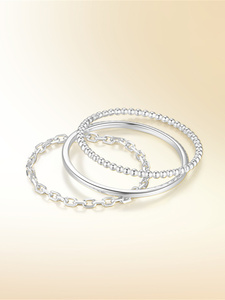 CANNER Wholesale 3Pcs/Set Trendy Minimalist Multilayer S925 <b>Silver</b> <b>Stacked</b> <b>Rings</b> Jewelry for Women - Product Image 2