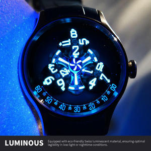 Montres OEM à mouvement automatique mécanique à roue étoilée, heures sauteuses, verre incurvé, cadrans en aventurine, logo de marque propre, usine personnalisée - Product Image 4