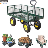 Carretilla de Jardín de Malla Metálica de 220 kg con Ruedas Neumáticas de 10 x 3.50-4 y Llantas Metálicas 	 Carrito de Jardín, Carrito Utilitario para Jardín y Vivero