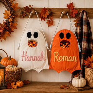 Borsa Personalizzata per Dolcetti di <span class=keywords><strong>Halloween</strong></span>, Borsa per Caramelle per Bambini, Cesto Regalo Fantasma 'Boo' - Product Image 2