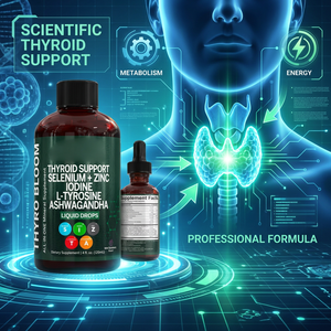<span class=keywords><strong>Thyro</strong></span> Bloom Gouttes de soutien <span class=keywords><strong>thyro</strong></span>ïdien au sélénium, zinc, iode, L-tyrosine et Ashwagandha liquide 120ml Canneberge sauvage Marque privée - Product Image 5