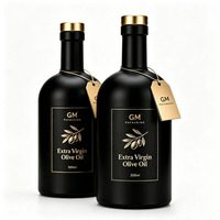 Bouteille en verre noir mat de 500 ml, qualité alimentaire, 200 ml, 375 ml, 750 ml, 1000 ml, bouteille en verre pour huile d'olive avec boîte d'emballage en liège