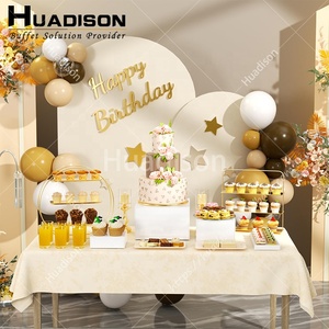 Huadison tiệc bên trang trí thực phẩm Riser <span class=keywords><strong>Buffet</strong></span> Set hiển thị màu trắng <span class=keywords><strong>risers</strong></span> Acrylic Hộp cho khách sạn tự chọn - Product Image 4