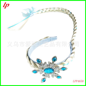 Frozen 2 <b>Braided</b> Wig With Snowflake <b>Accessory</b> Elsa Princess Wig LPP4650 Synthetic Kanekalon Fiber Glueless - Product Image 3