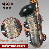 Manufacturer Wholesale Retail Good Quality High Grade Alto Saxophone X7-III Bare Copper Process Blue Saxophone