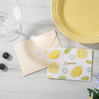 Cartes pliables à thème fruité multi-motifs, cartes en papier imprimées avec de jolis motifs de pastèque, orange, myrtille, pêche