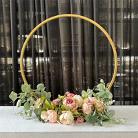 Ornements de table en cercle doré, support pour ballons de fleurs, pour la décoration de mariage, de fête et d'événements