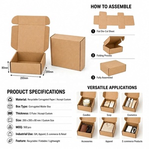 Scatola in Cartone Ondulato Riciclabile Personalizzabile con Logo <span class=keywords><strong>e</strong></span> Dimensioni su Misura per Spedizioni <span class=keywords><strong>E</strong></span>-commerce <span class=keywords><strong>e</strong></span> Confezioni Regalo, Tipo <span class=keywords><strong>E</strong></span> Flute - Product Image 2