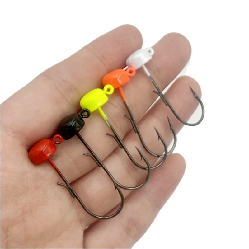 2.8g 3.5g 4.6g 5.6g Jig Head amo da pesca Ned Rig Hook Jig Head filo di acciaio a forma di fungo esche morbide a vite senza fine amo da pesca al piombo