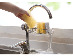 Support de rangement réglable en acier inoxydable pour cuisine, organisateur de drainage pour éponge et savon, à suspendre au robinet - Product Image 6