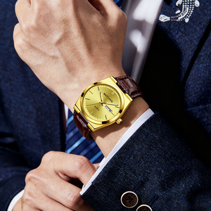Orologio da <span class=keywords><strong>uomo</strong></span> di lusso di fascia alta con quadrante in vetro, impermeabile, luminoso, con luce notturna, <span class=keywords><strong>cinturino</strong></span> in <span class=keywords><strong>pelle</strong></span> al quarzo, casual, da lavoro - Product Image 2