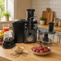 3-in-1 Voedselprocessor & Blender Mixer Grinder Draagbaar voor Thuis & Hotelgebruik 1000W Dubbele Oververhitting Bescherming Roestvrijstalen Mes