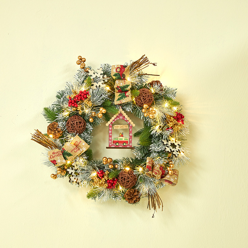 40CM wreath with lamp