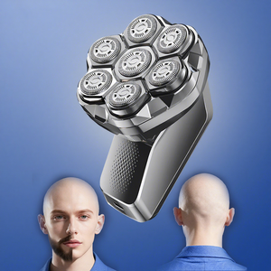 Men's Electric Shaver Bald <b>Head</b> 7 Floating <b>Razor</b> Large Holes USB Rechargeable Beard Hair Trimmer LED Display <b>Razor</b> - Product Image 1