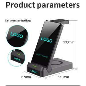 แท่นชาร์จไร้สาย PD แบบพกพา3-in-1 OEM 15W แบบพับได้อเนกประสงค์สำหรับ iPhone Series ที่ชาร์จไฟฟ้า3 One - Product Image 2