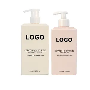 Private Label Amazon Bio trattamento alla cheratina Shampoo levigante per capelli e balsamo Shampoo brasiliano al collagene cheratina