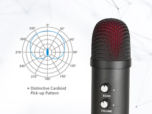 Micrófono de Condensador Cardioide Profesional YR06 con Cancelación de Ruido, USB, Cableado, Plástico, <span class=keywords><strong>para</strong></span> <span class=keywords><strong>PC</strong></span>, Canto, Grabación en Estudio - Product Image 3