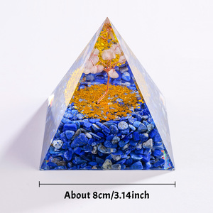 Vente en gros d'objets artisanaux en cristal, copeaux de cristal, ornement en pyramide en résine, cadeau pour le <span class=keywords><strong>yoga</strong></span> <span class=keywords><strong>et</strong></span> la méditation, guérison Reiki, décoration intérieure - Product Image 2