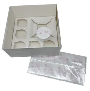 Wholesales White Cake Box Gift Cup White Cupcake Box Packaging Transparent Plastic Cover Cupcakes Boxes With PVC Clear Lid