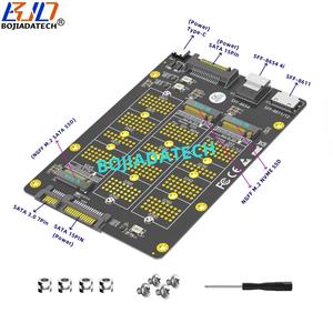 3合1 SFF-8654 4i SFF-8611 SATA3.0 22PIN接口至NGFF M.<span class=keywords><strong>2</strong></span>密钥-M NVME密钥-B SATA固态硬盘转换器适配器卡有库存 - Product Image 1