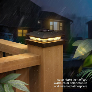 4x4 solaire Post Cap Light Solar Clôture Cap Lights extérieur étanche pour poteau en vinyle en <span class=keywords><strong>bois</strong></span> noir Deck Post Cap Light - Product Image 1