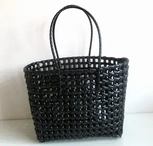 Straw Bags Tote Beach Bags Woven Shopping Basket With Handle Summer Hallow Bags 2023