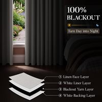 Rideau occultant thermique Sisheng à œillets en lin pour chambre, salon, dressing, pergola, gris
