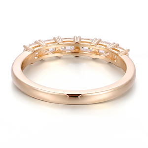 Bague classique DEF en diamant de laboratoire, or jaune massif 18k 14k, bagues fines, bijoux personnalisés, cadeau pour couple, alliances, port quotidien - Product Image 3