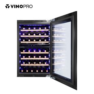 Vinopro Personalizado 155L 47 Botellas Inversor Enfriadores <span class=keywords><strong>de</strong></span> <span class=keywords><strong>vino</strong></span> Doble zona Temperatura controlada <span class=keywords><strong>Vino</strong></span> Celler para uso doméstico - Product Image 2