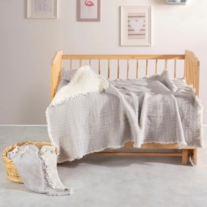 Edredón de Muselina Orgánica para Bebé, Tejido Estampado, Manta de <span class=keywords><strong>Cuna</strong></span> de Algodón Suave, Lujosa, para Todas las Estaciones, Neutral, para Guardería - Product Image 4