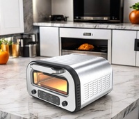 Horno Eléctrico para Pizza GTPZ15 OEM de Fábrica, 12 Pulgadas, Acero Inoxidable Negro, Ventana Visible, Temperatura y Tiempo Ajustables