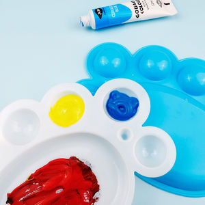 HCHWENH, venta al por mayor, paleta de pintura de plástico de 8 agujeros, placa de mezcla de colores de pies pequeños para suministros de Arte de pintura al óleo - Product Image 4