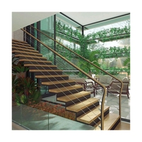 Escalier droit au design moderne pour villa, modèles à détecteur de mouvement lumineux du fabricant chinois pour les escaliers du deuxième étage