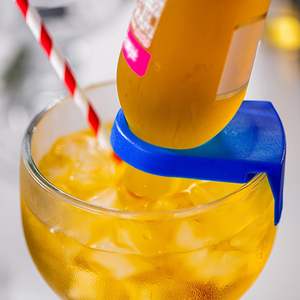 كأس زجاجي سعة 550 مل مع مشبك للشرب، كأس كوكتيل كبير مع حامل زجاجات - Product Image 2