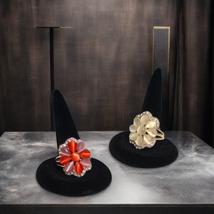 Nhung Đen ngón tay Vòng hiển thị Showcase Organizer chủ lưu trữ đồ trang sức đồ trang sức Jewel Vòng hiển thị - Product Image 3