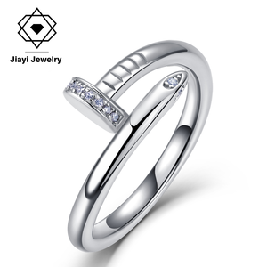 0.1 CTW S925 Sterling Zilver Hypoallergene Moissanite Ring voor Vrouwen, Nageldesign met Pavé Steentjes - Product Image 1
