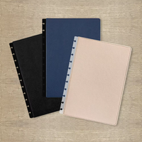 Couverture de cahier d'affaires réutilisable en cuir de haute qualité accessoire lié à disque de qualité supérieure