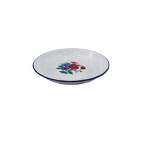 Plateau rond en émail personnalisé avec logo imprimé, classique, fait main, écologique, sûr, durable, compatible lave-vaisselle, pour servir les aliments, assiette à riz