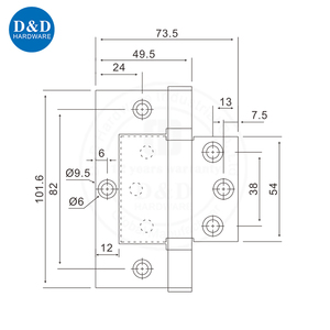 101.6x73.5x2.5mm thép không gỉ Phụ kiện phần cứng Matt Đen tuôn ra cửa bản lề - Product Image 5