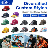 Casquette de baseball six panneaux couleur unie personnalisable OEM ODM, supporte la broderie et le logo brodé 3D sur mesure
