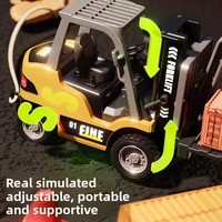Chariot élévateur électrique miniature télécommandé portable pour enfants 2,4 GHz, jouet de construction RC en plastique 1:64, contrôle par application Wi-Fi