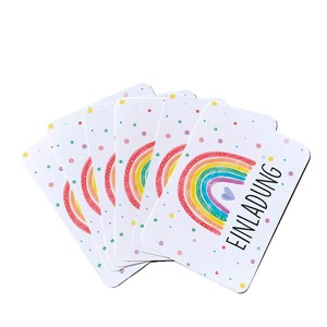 Cartes d'invitation d'anniversaire arc-en-ciel pour enfants, impression numérique personnalisée, finition mate, cartes de vœux rectangulaires en papier, Australie - Product Image 5