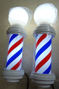 Classic Barber <b>Pole</b> <b>Light</b> Rotating Salon Sign LED Striped Barber Shop Indicator Outdoor Storefront Decor - Product Image 2