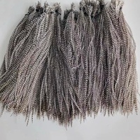Vente en gros 10-12 "/25-30cm Plumes de selle naturelles Grizzly Coq Hackle pour extensions de cheveux attachant des mouches