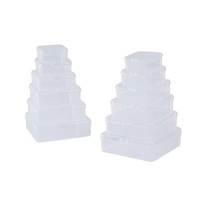 Boîte de rangement carrée transparente en plastique PP avec couvercle, design minimaliste moderne, fonction de scellage pour bijoux et composants
