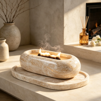 Porte-bougie moderne en marbre, tour brûle-encens violette, support d'arôme, décoration intérieure pour salle à manger et chambre
