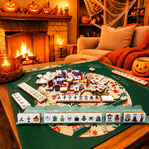 Juego <span class=keywords><strong>de</strong></span> Fichas <span class=keywords><strong>de</strong></span> Mahjong <span class=keywords><strong>de</strong></span> Halloween, 160 Fichas Acrílicas <span class=keywords><strong>de</strong></span> Mahjong Americano, Color Morado Medianoche con Estuche <span class=keywords><strong>de</strong></span> Arañas, Venta al por Mayor OEM - Product Image 3
