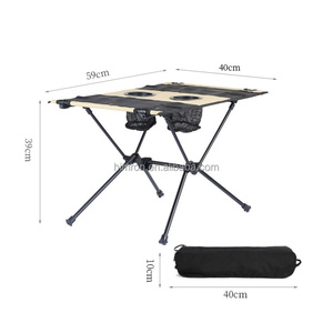 Table pliante moderne en alliage d'aluminium pour le camping en plein air, pique-nique, <span class=keywords><strong>mini</strong></span> table à manger, double espace pour gobelets, résistante aux intempéries - Product Image 2