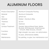 Panneaux de sol en aluminium, ingénierie de précision, épaisseur 22 mm, revêtement de sol en aluminium anodisé imperméable pour parc
